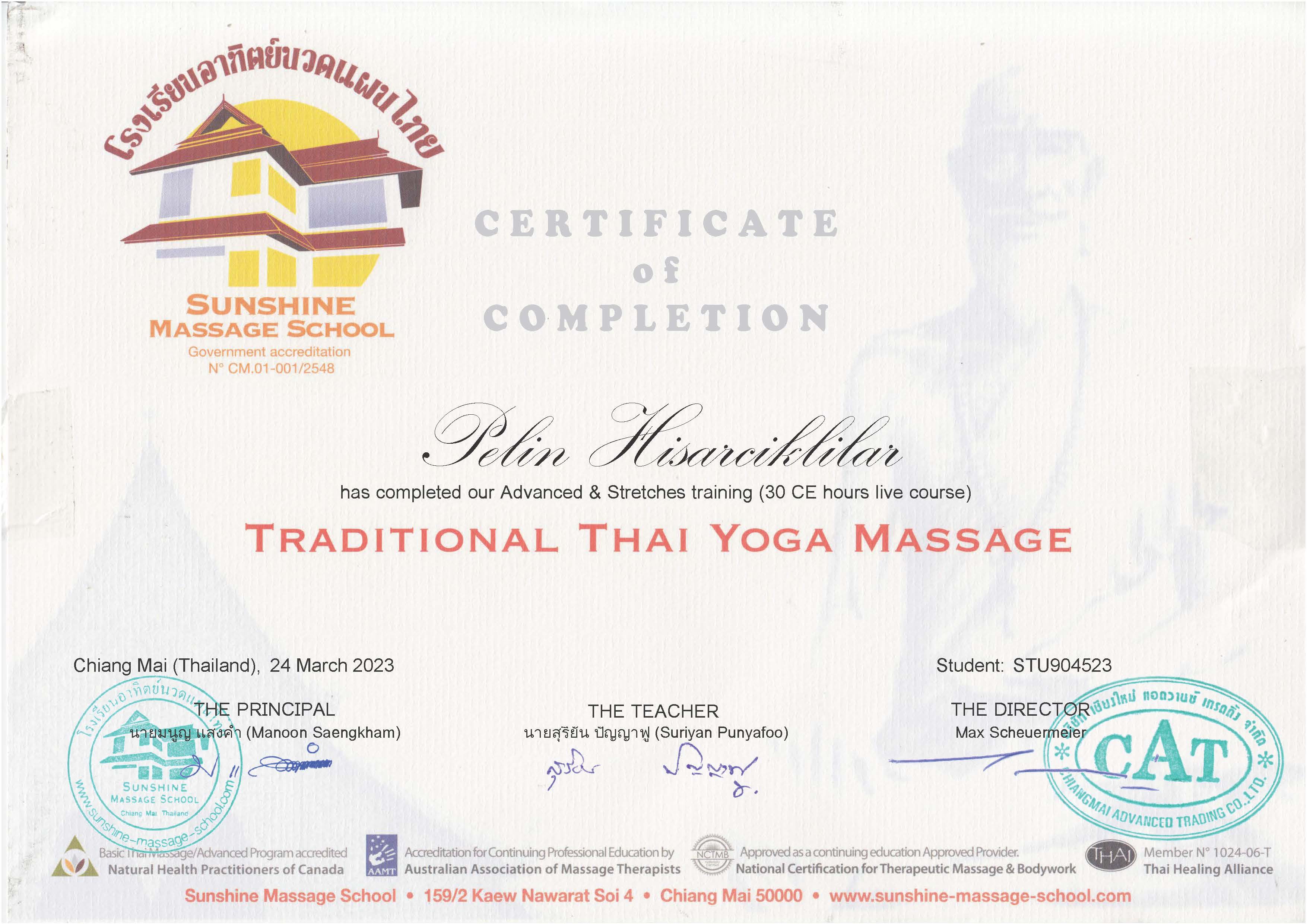 Advanced Stretch Training certificate