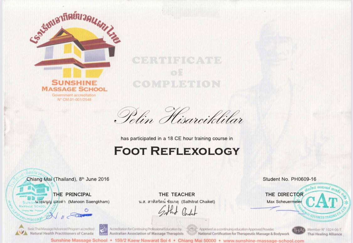 Foot Reflexology certificate