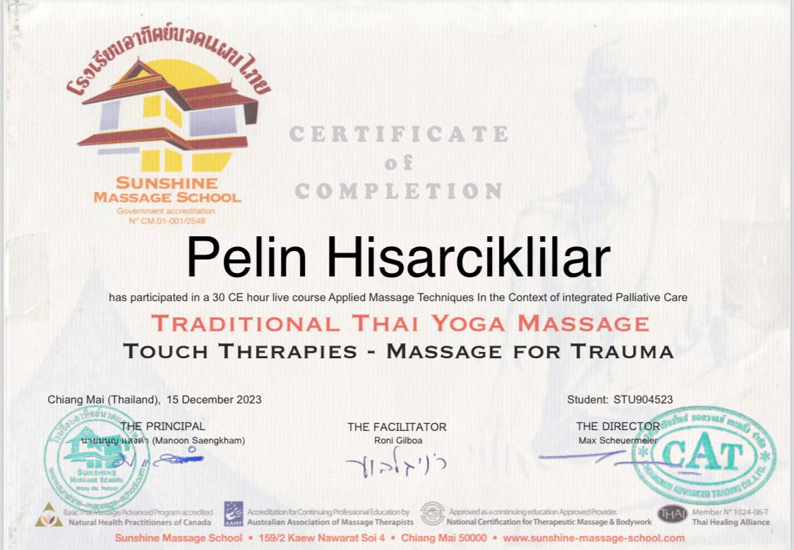 Touch Therapies for Trauma certificate